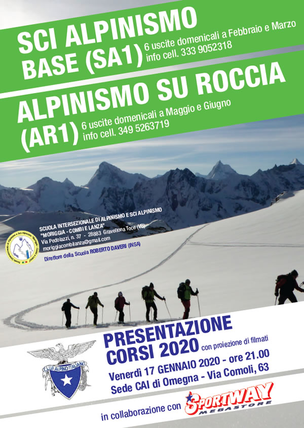 corsi scialpinismo alpinismo 2020
